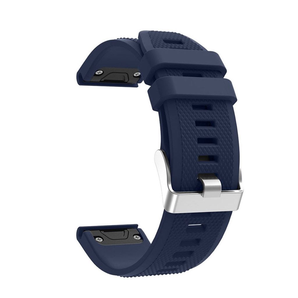 Garmin Forerunner 935 soft rhombus silicone watch strap with buckle - Dark Blue