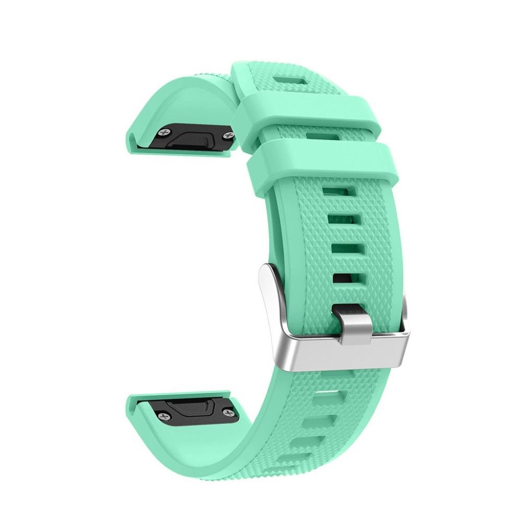 Garmin Forerunner 935 soft rhombus silicone watch strap with buckle - Cyan