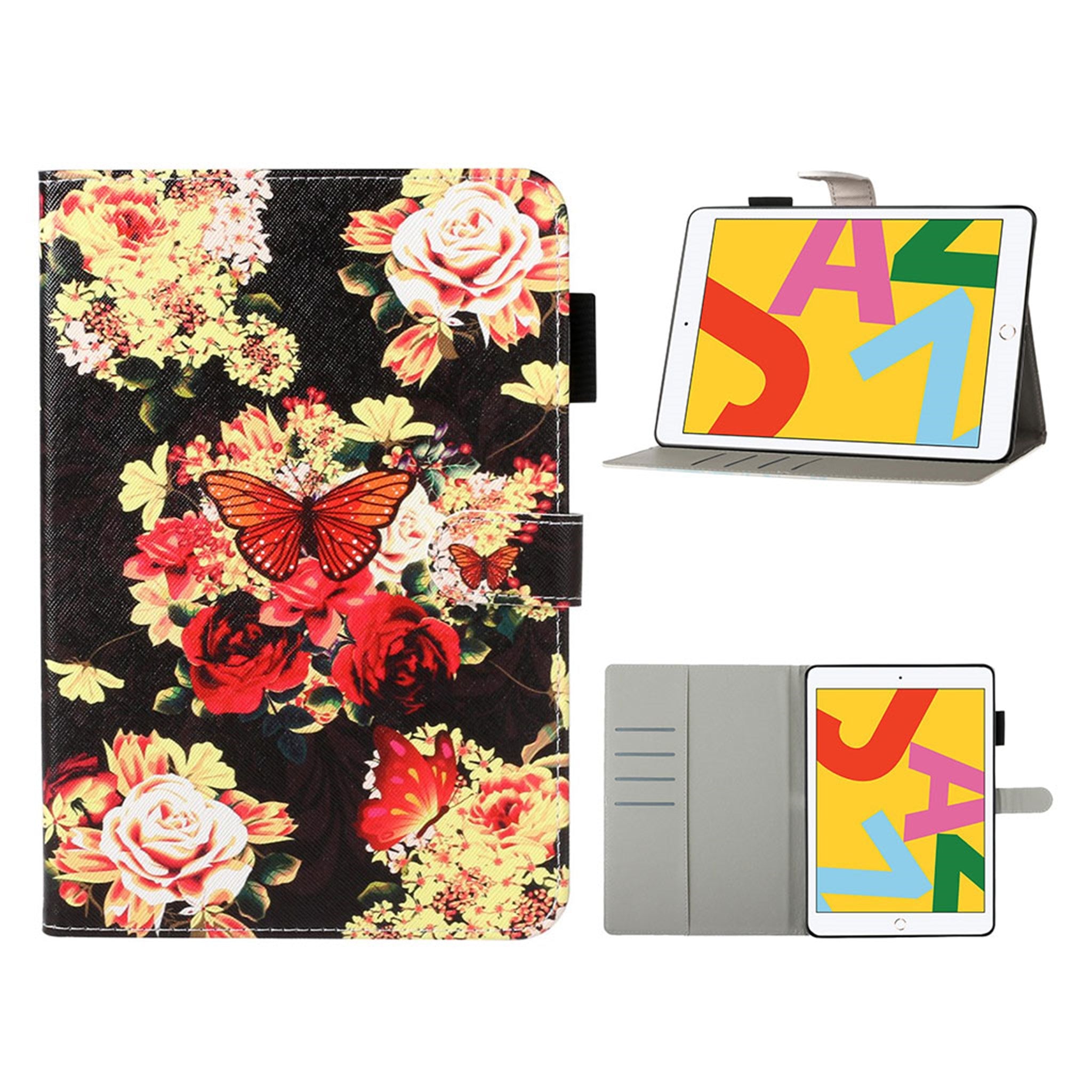 iPad 10.2 (2019) / Air (2019) cool pattern leather flip case - Butterfly and Flower