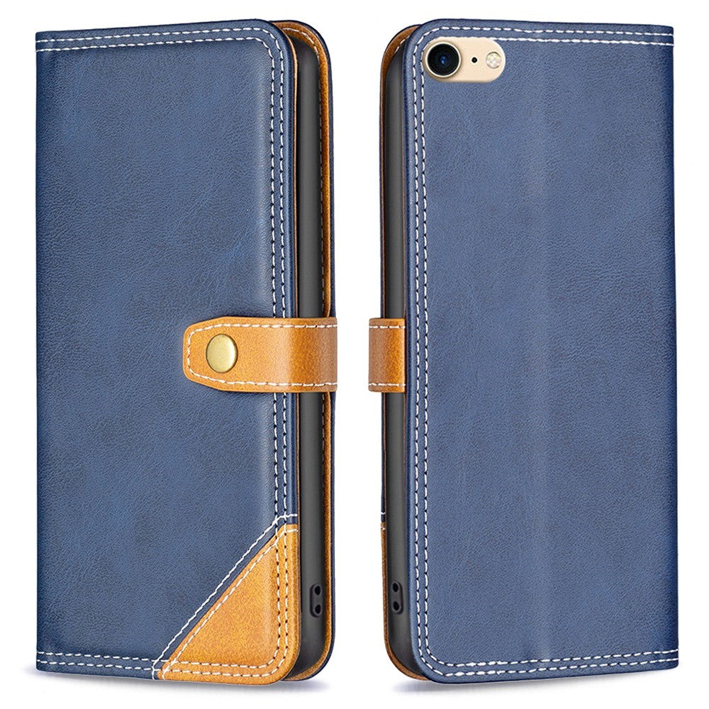 BINFEN two-color leather case for iPhone SE (2022) / 8 / 7 - Blue