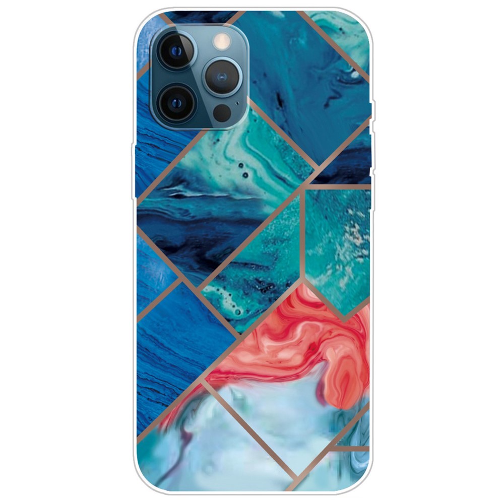 Marble iPhone 14 Pro Max case - Blue and Orange Marble