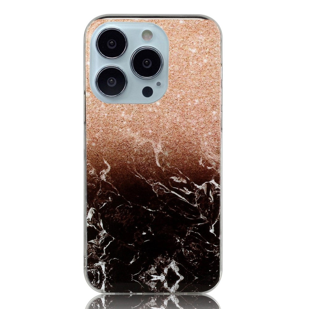 Marble iPhone 14 Pro Max case - Rose Gold Black Marble
