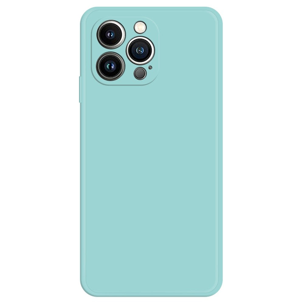 Beveled anti-drop rubberized cover for iPhone 14 Pro Max - Cyan