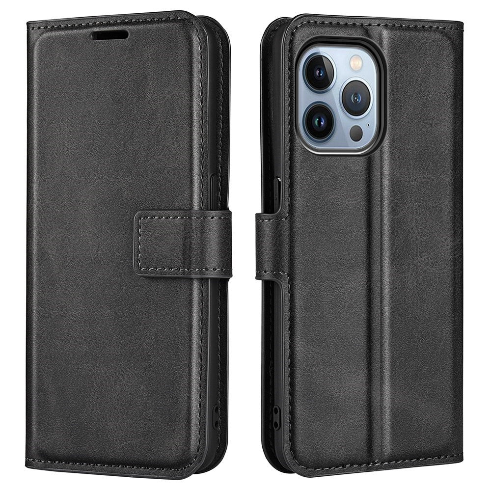 Wallet-style leather case for iPhone 14 Pro Max - Black