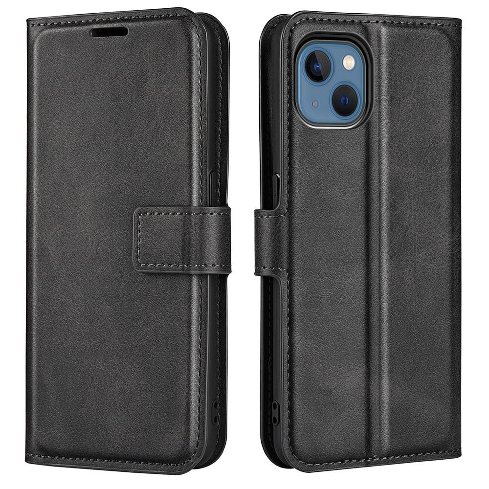 Wallet-style leather case for iPhone 14 Max - Black