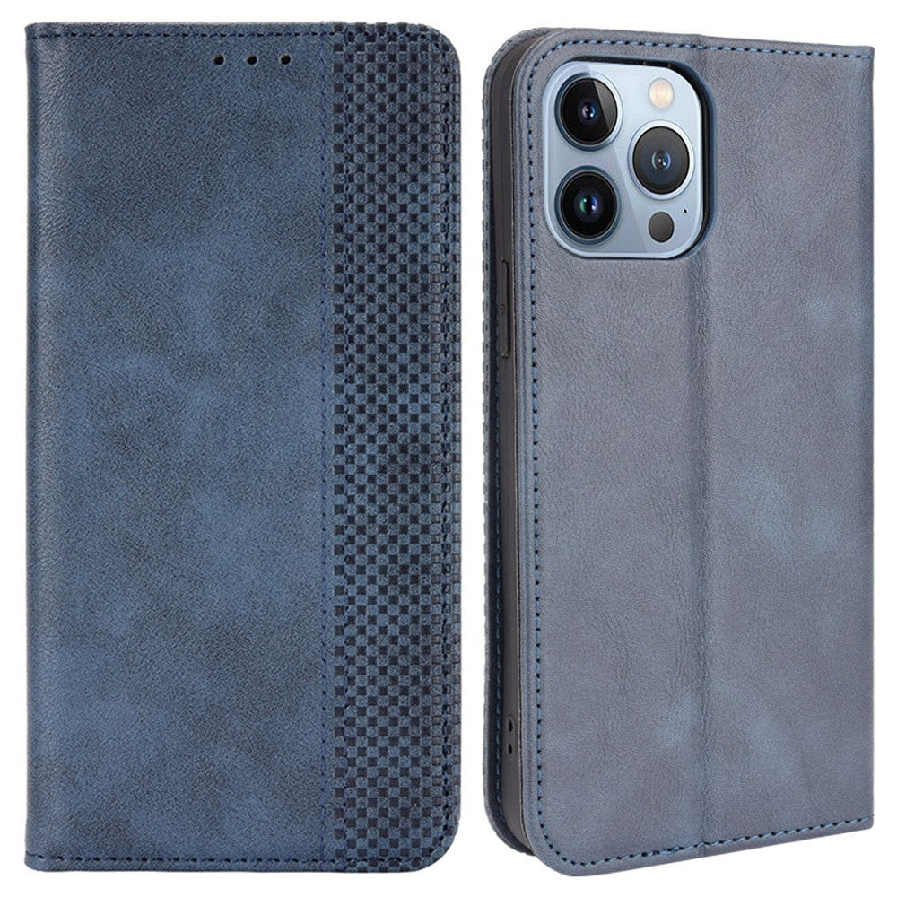 Bofink Vintage iPhone 14 Pro Max leather case - Blue