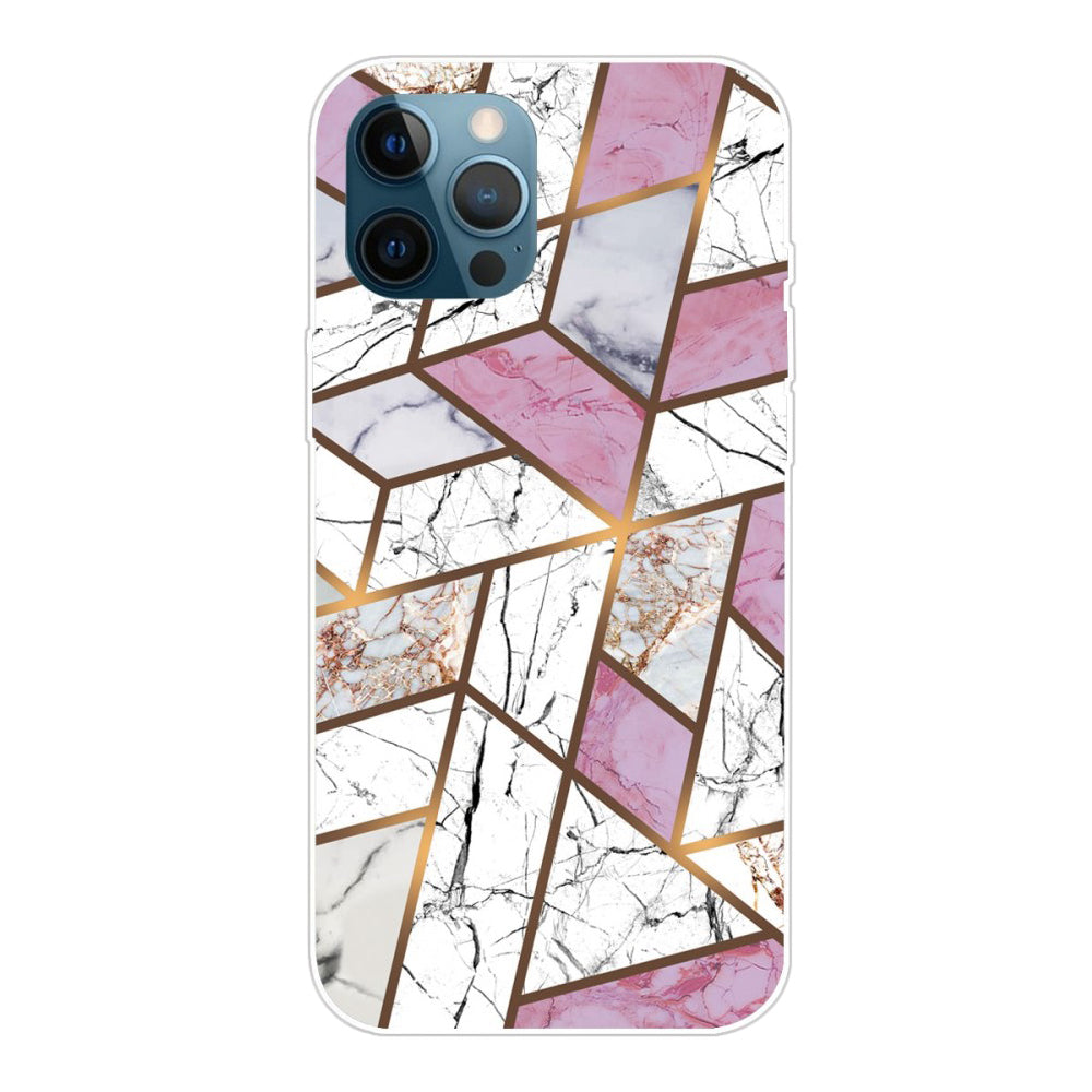 Marble iPhone 14 Pro case - Rose / White / Grey Marble