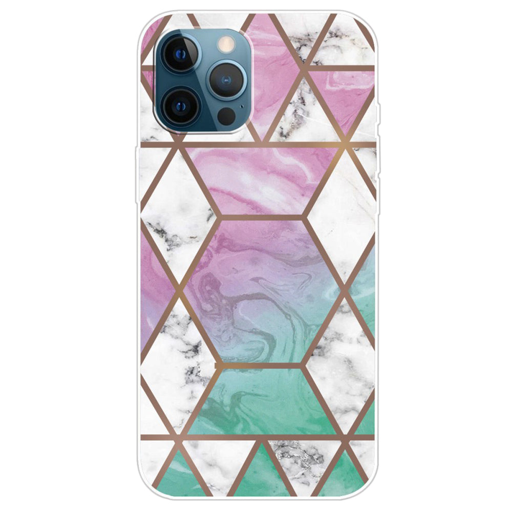 Marble iPhone 14 Pro case - White Diamond in Colorful Background