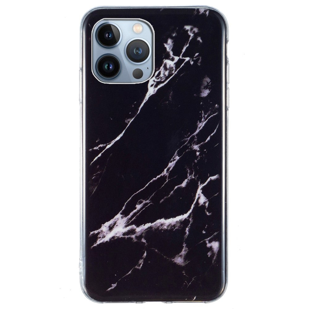 Marble iPhone 14 Pro case - Black