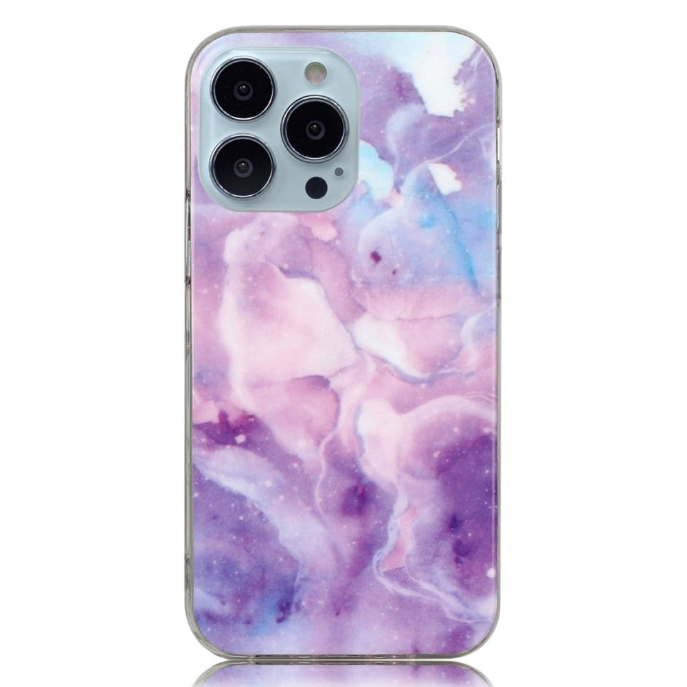 Marble iPhone 14 Pro case - Purple Starry Sky