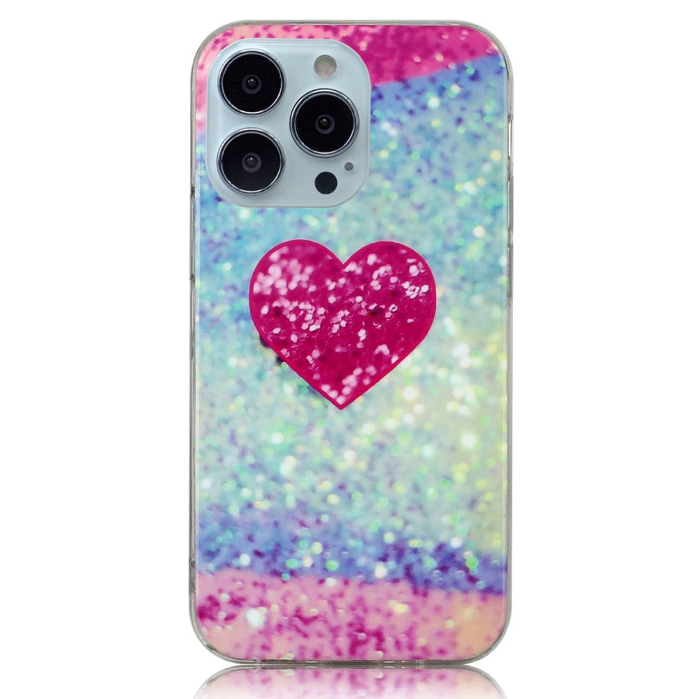 Marble iPhone 14 Pro case - Pink Heart