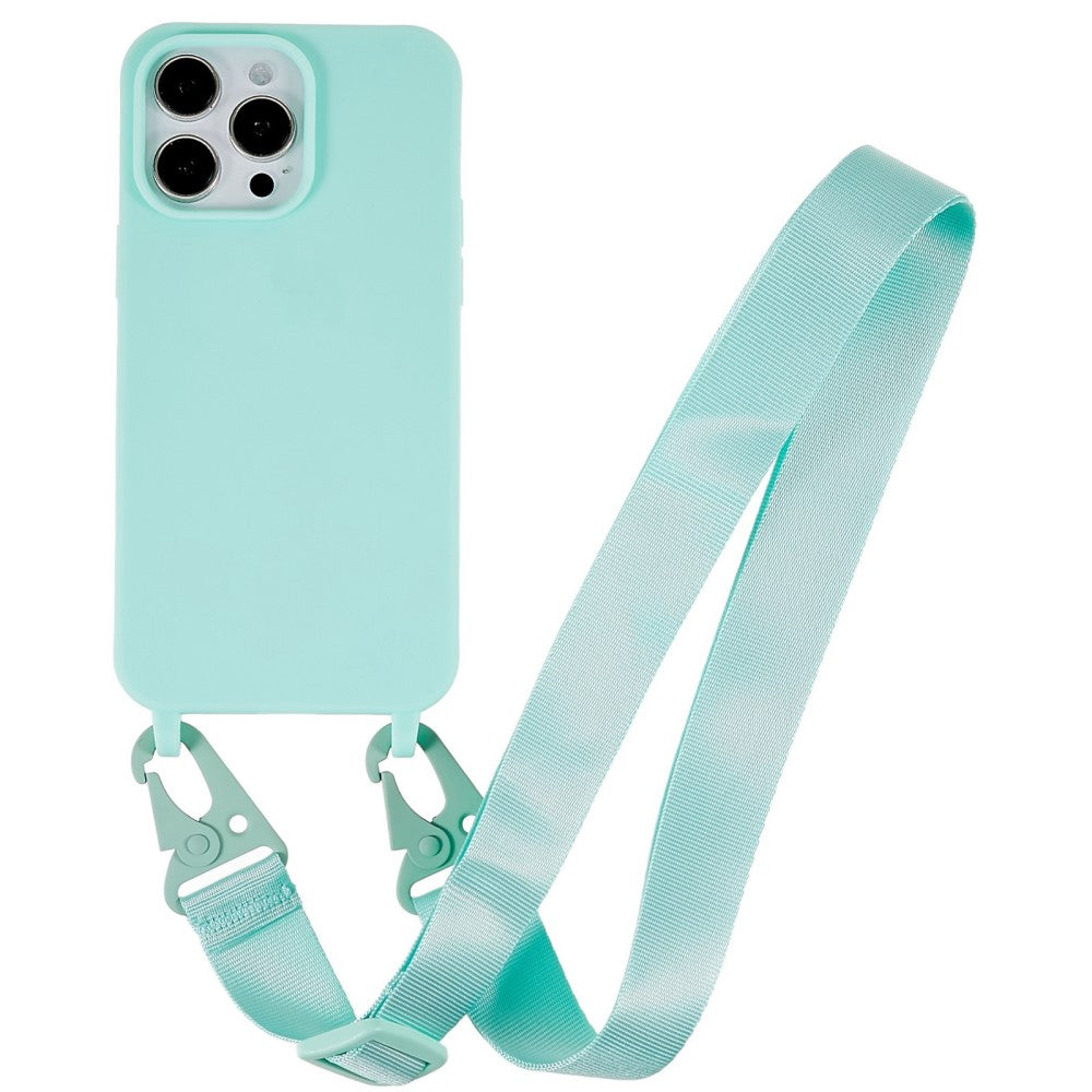 iPhone 14 Pro matte cover with lanyard - Mint Green