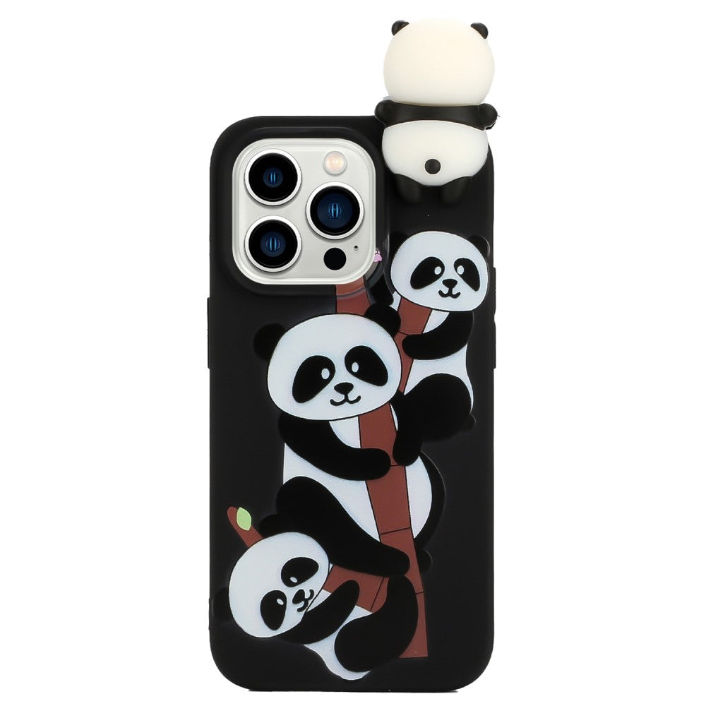 Cute 3D iPhone 14 Pro case - Three Pandas