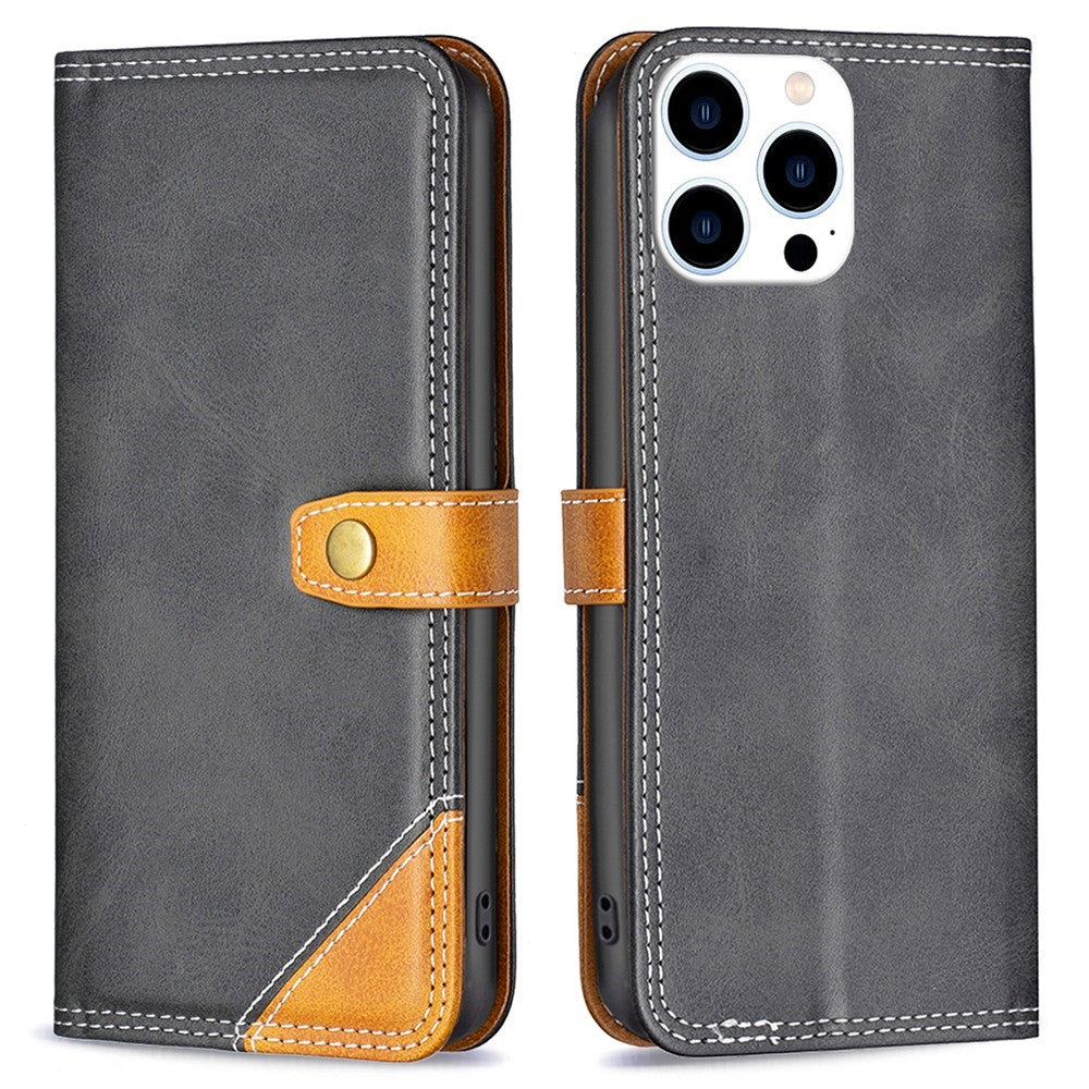 BINFEN two-color leather case for iPhone 14 Pro - Black