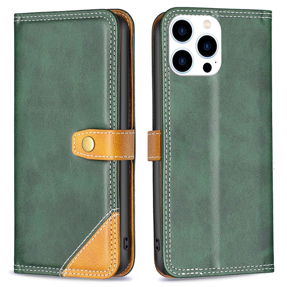 BINFEN two-color leather case for iPhone 14 Pro - Green