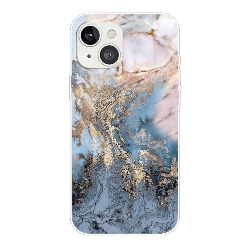 Marble iPhone 14 case - Bluish Gold Marble