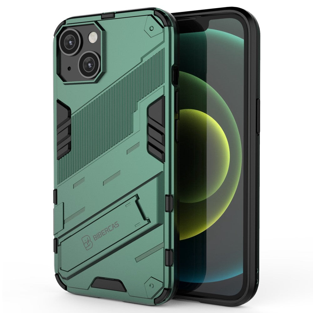 Shockproof hybrid cover with a modern touch for iPhone 14 - Green