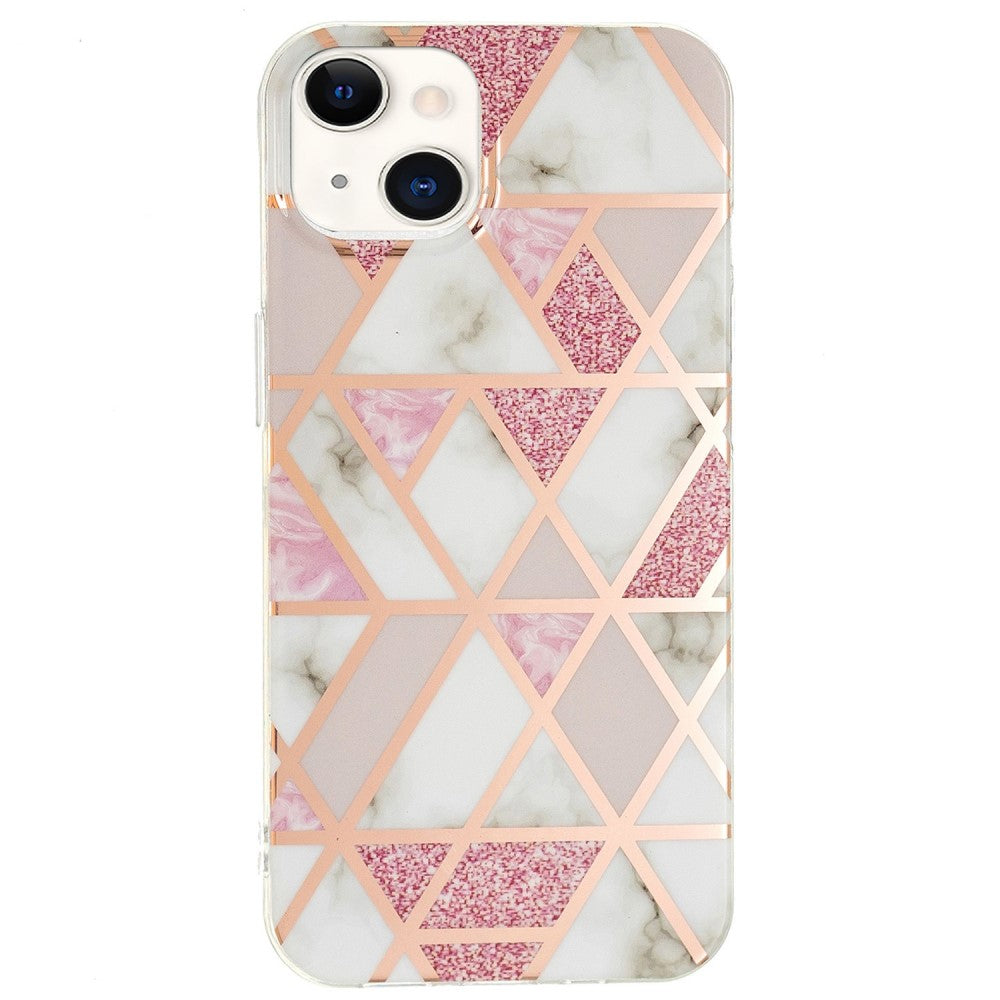 Marble iPhone 14 case - Pink / White
