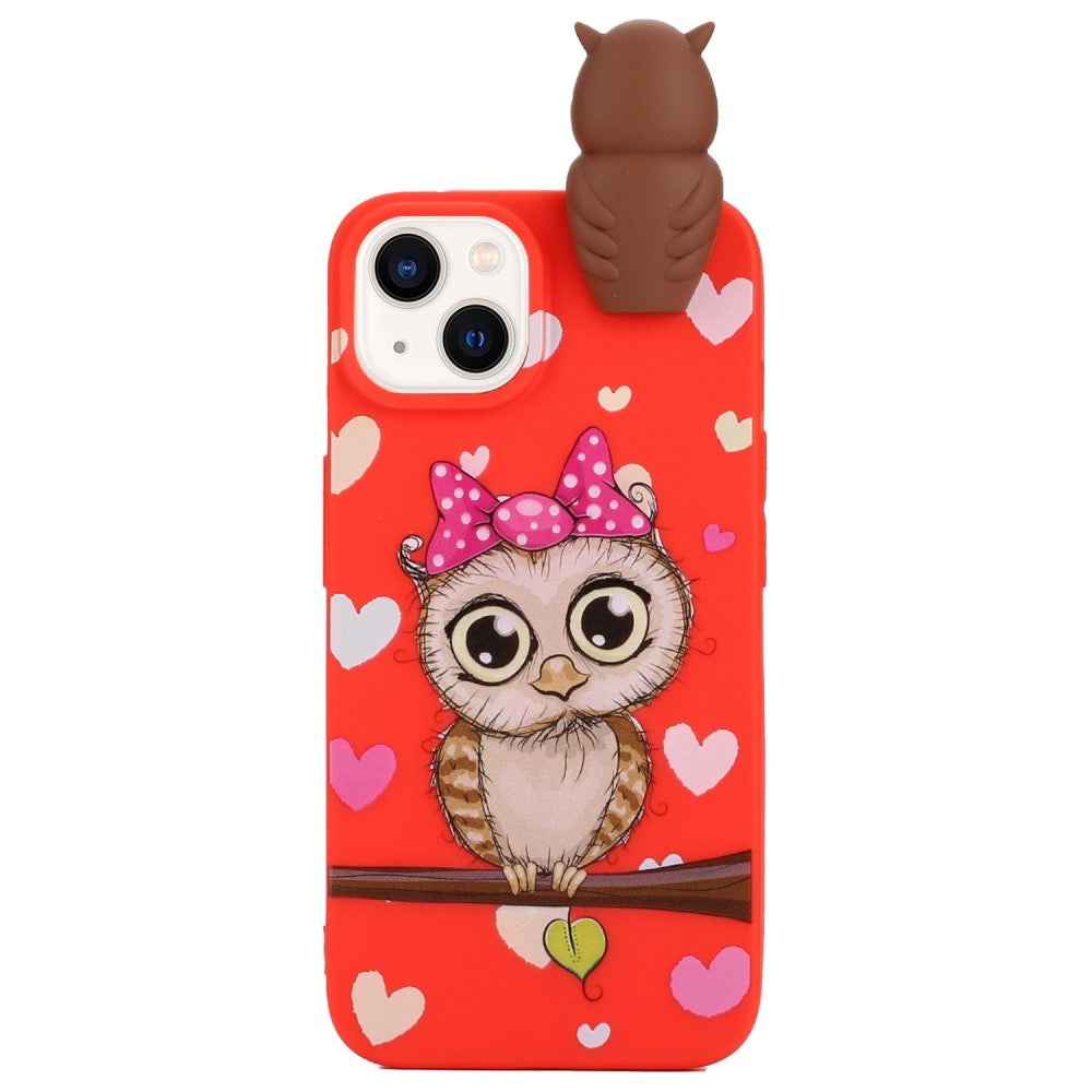 Cute 3D iPhone 14 case - Red Owl