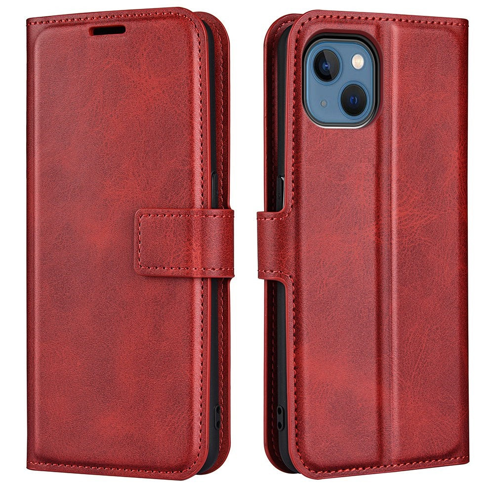 Wallet-style leather case for iPhone 14 - Red