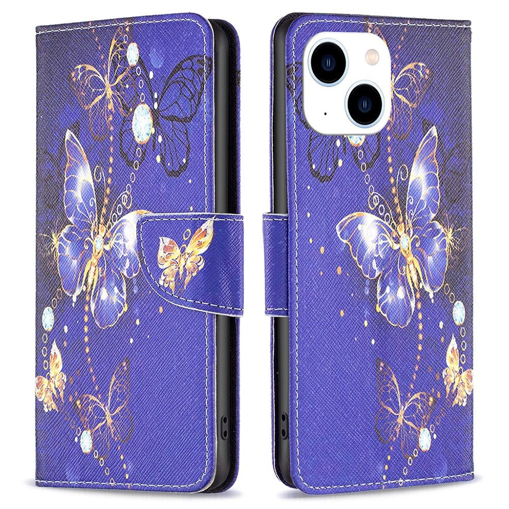 Wonderland iPhone 14 flip case - Purple Butterflies