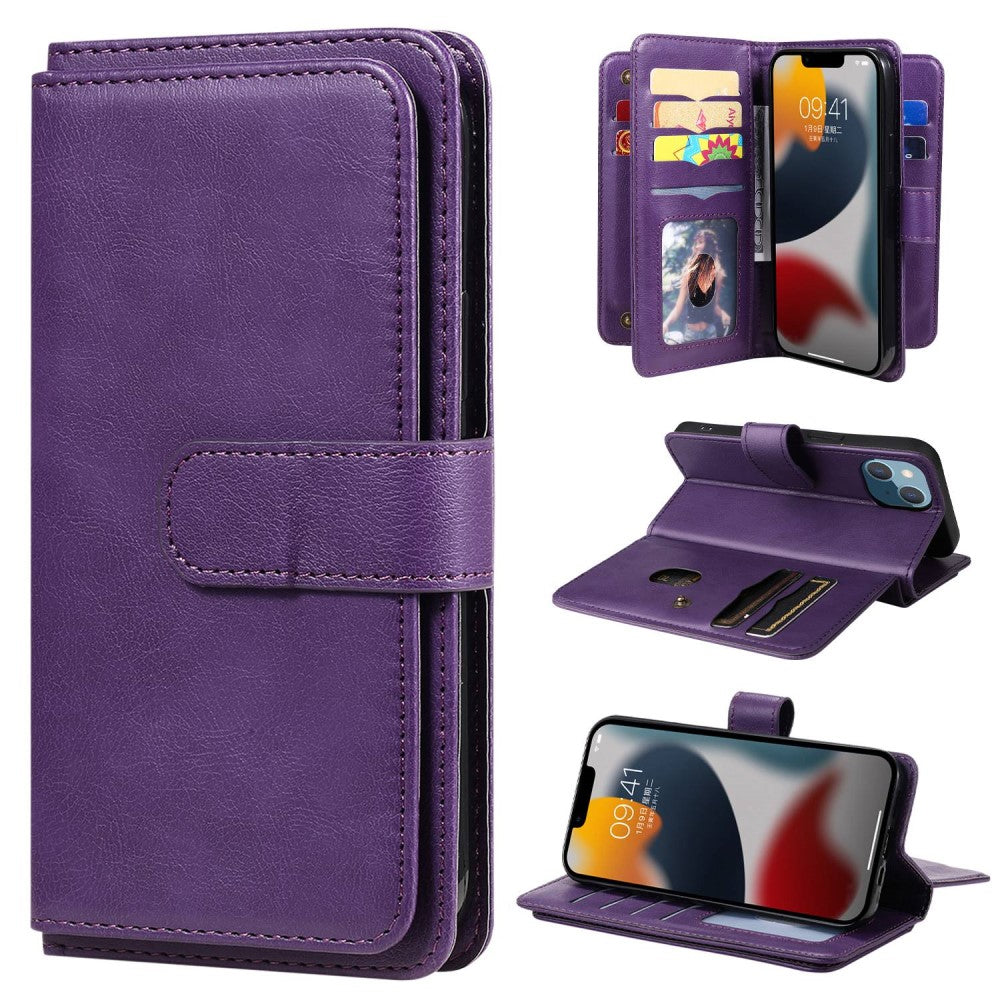 10-slot wallet case for iPhone 14 - Purple