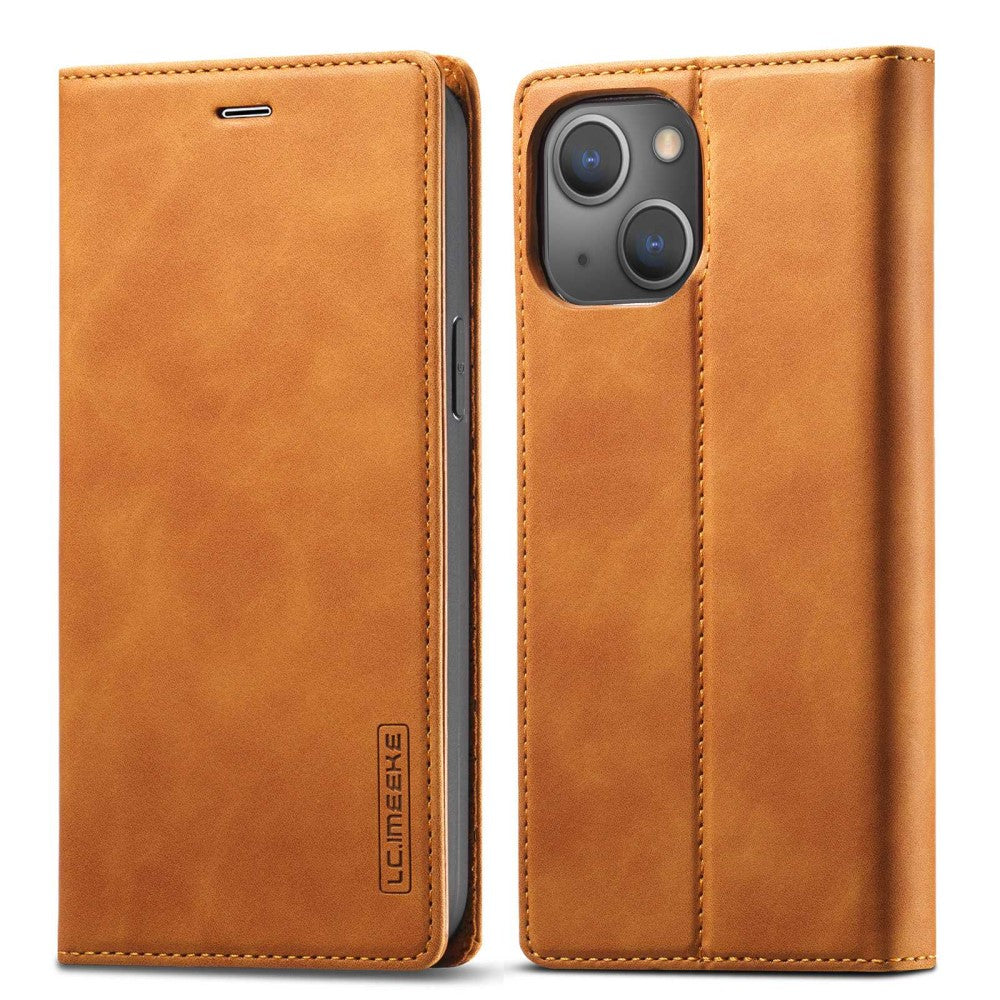 LC.IMEEKE iPhone 14 Flip Case - Brown