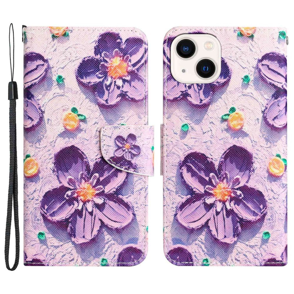 Wonderland iPhone 14 flip case - Purple Flower