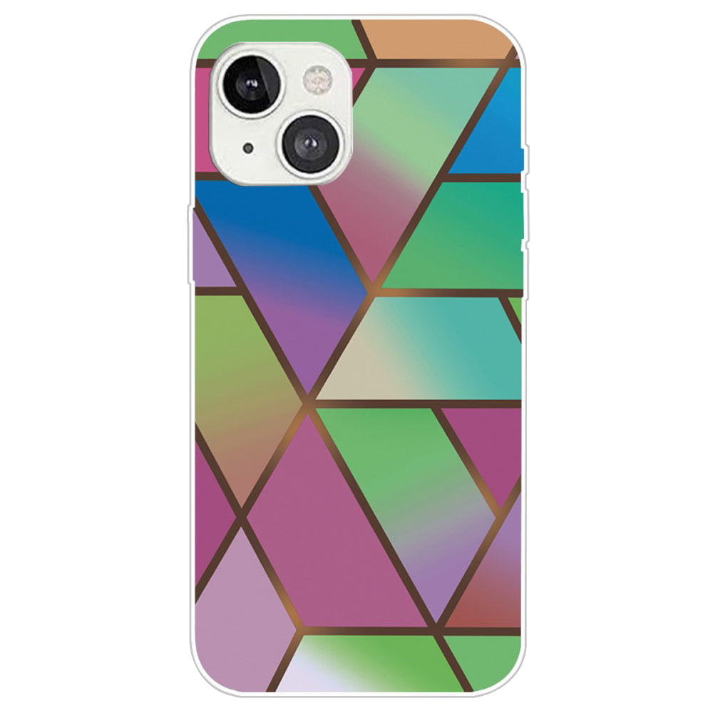 Marble iPhone 14 Plus case - Rose / Green and Blue Gradients