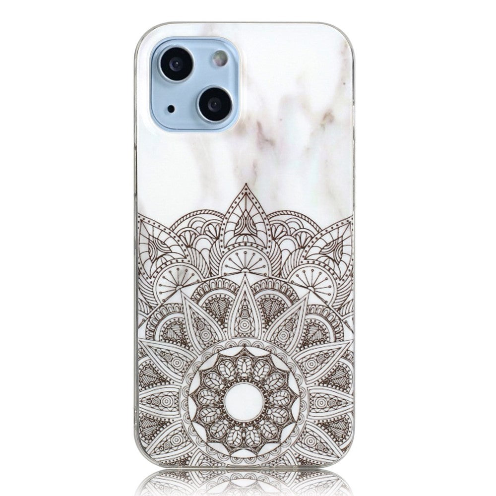 Marble iPhone 14 Plus case - Mandala Flower / Marble