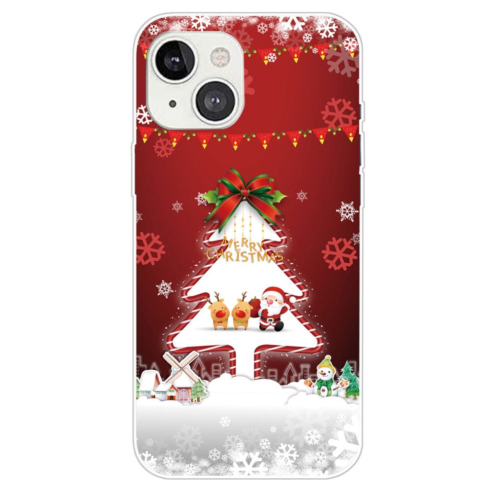 Christmas iPhone 14 Plus case - Christmas Tree and Snowflakes