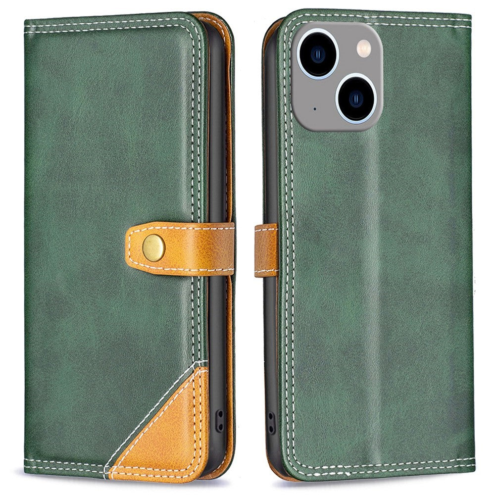 BINFEN two-color leather case for iPhone 14 Plus - Green