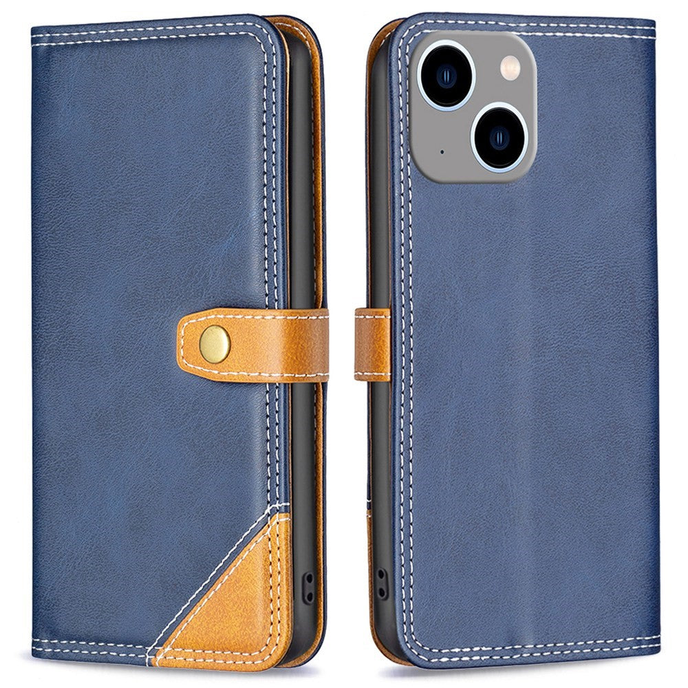 BINFEN two-color leather case for iPhone 14 Plus - Blue