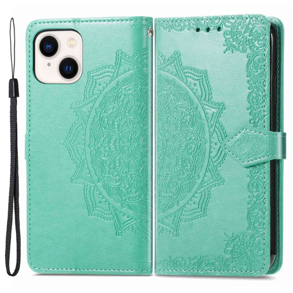 Mandala iPhone 14 Plus Flip case - Green