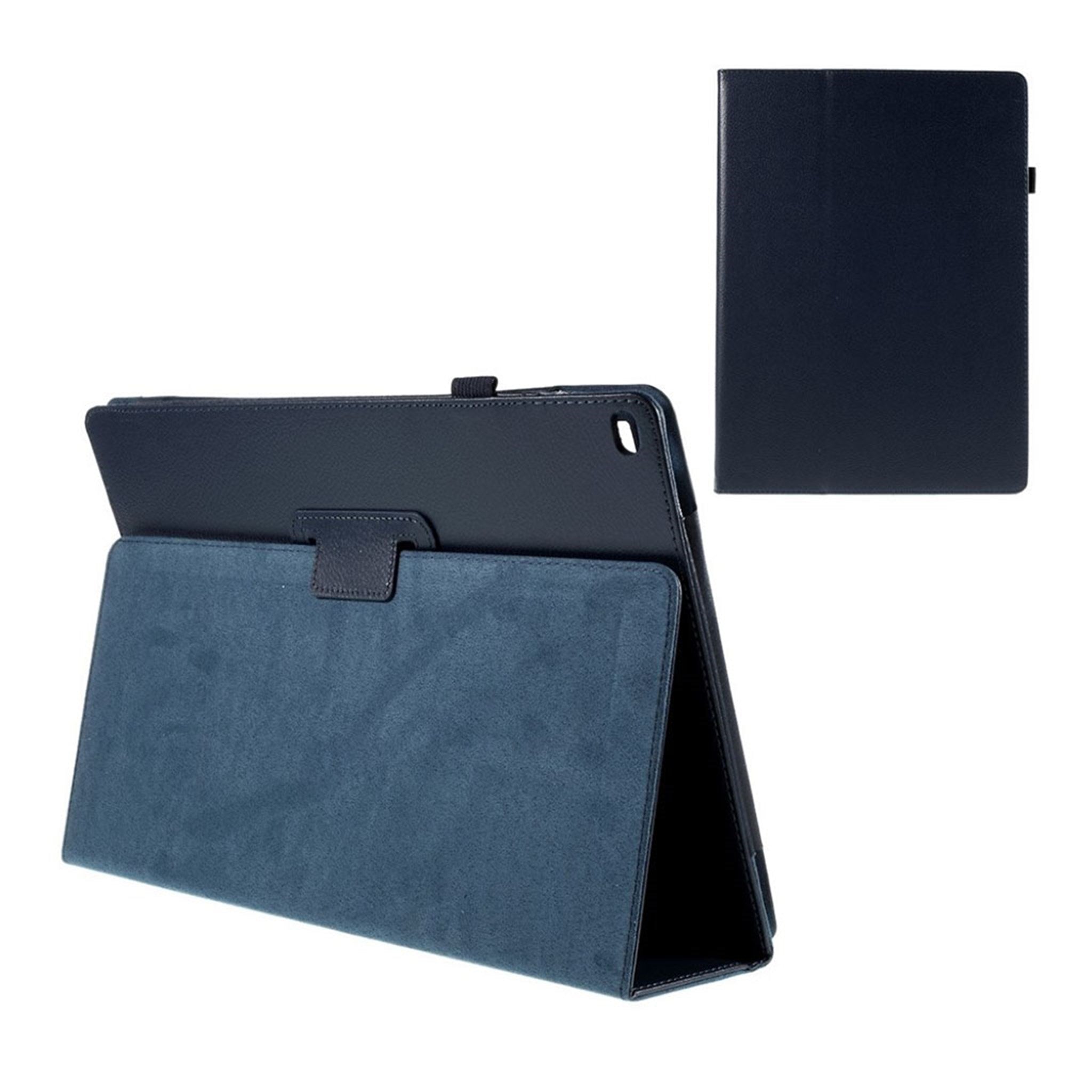 iPad Pro 12.9 litchi skin PU leather flip case - Dark Blue