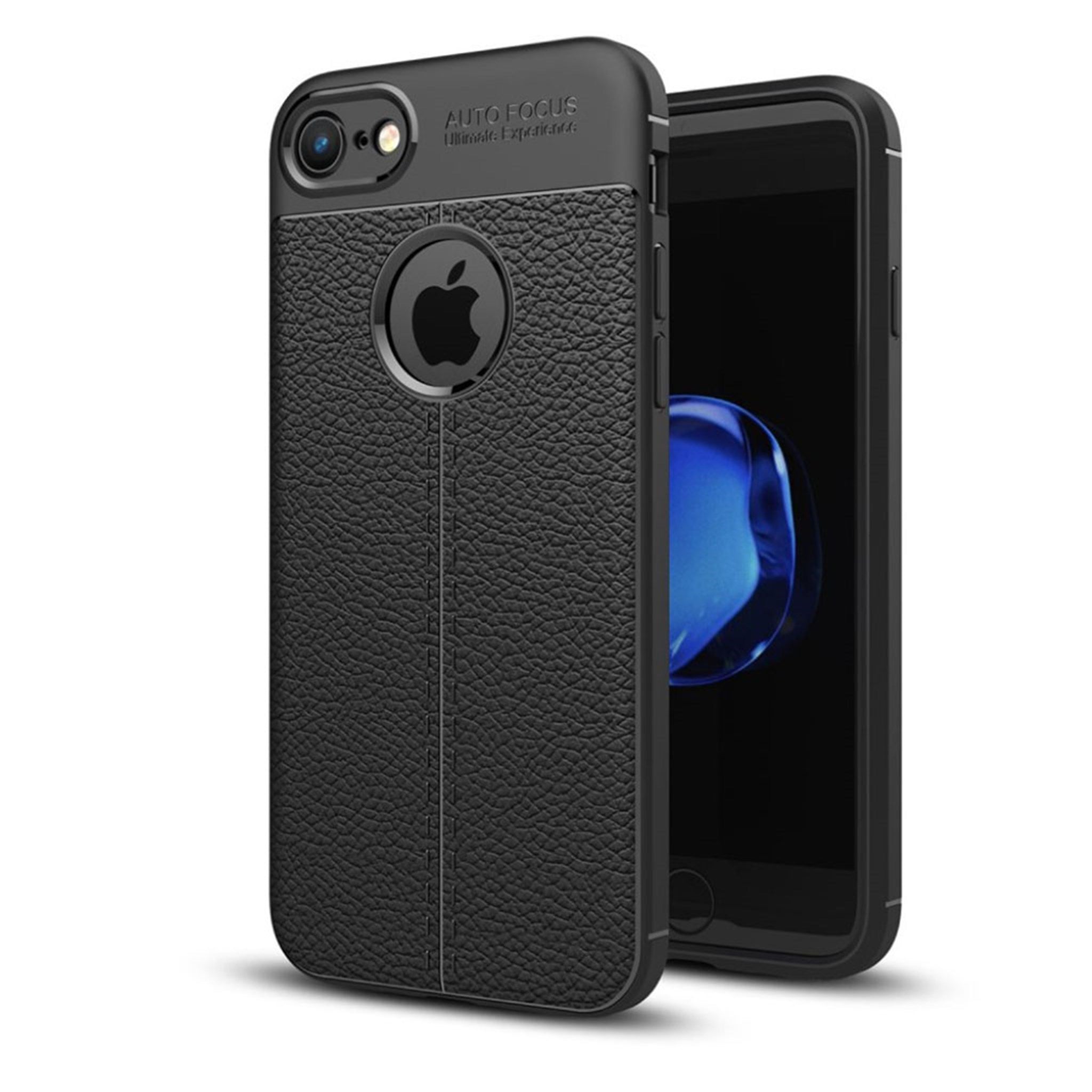 iPhone 7 / 8 litchi texture soft TPU case - Black