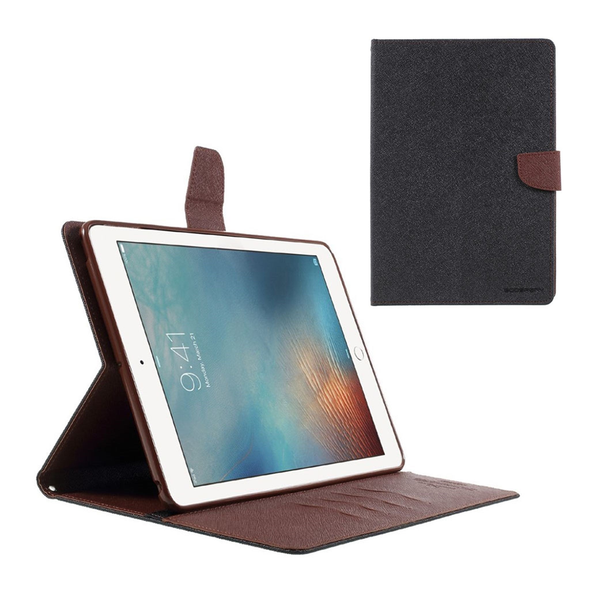 iPad (2017) MERCURY GOOSPERY TPU flip case - Brown/ Black