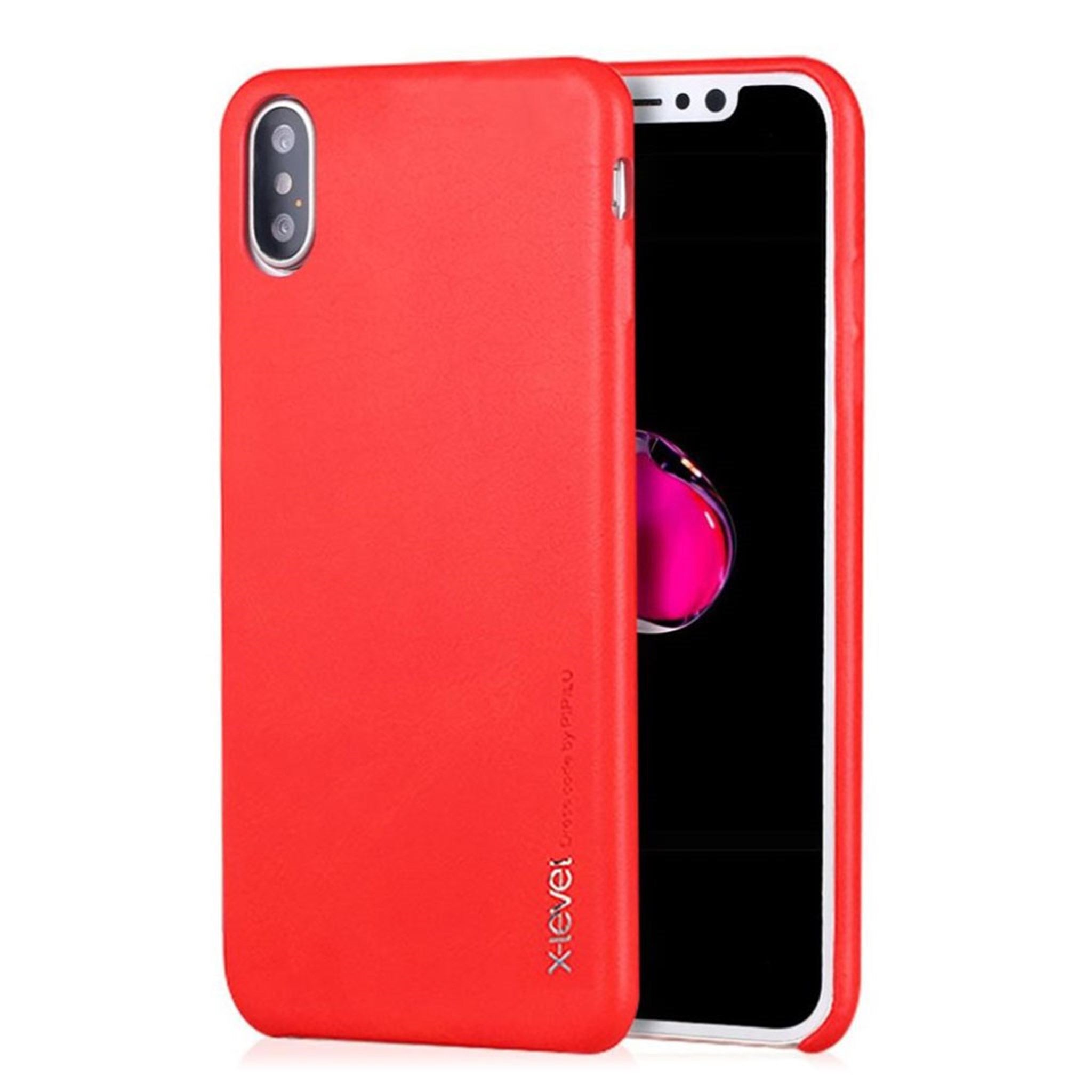 X-LEVEL iPhone Xr vintage series leather case - Red