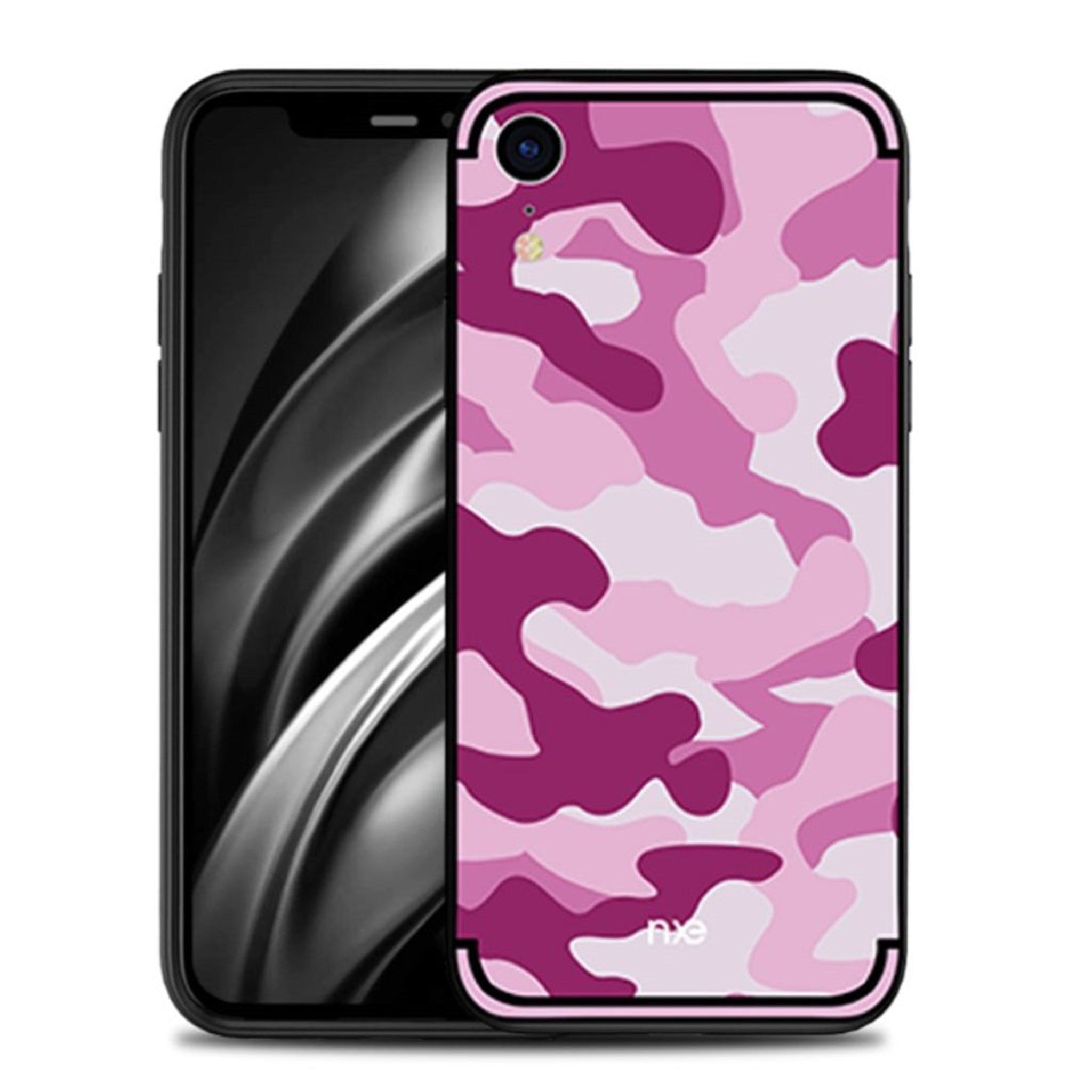 NXE iPhone Xr camouflage pattern hybrid case - Pink