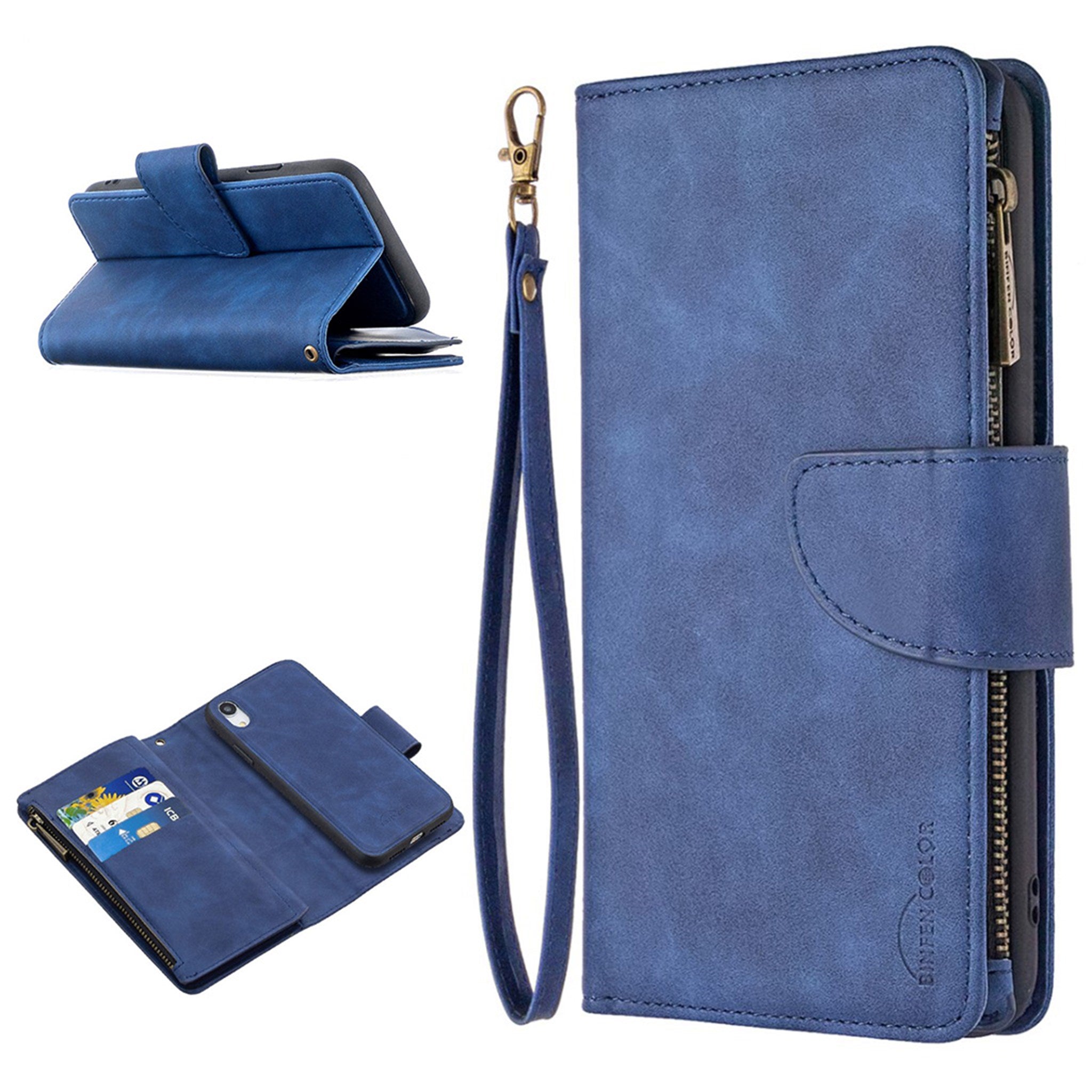 Premium Wallet iPhone Xr flip case - Blue