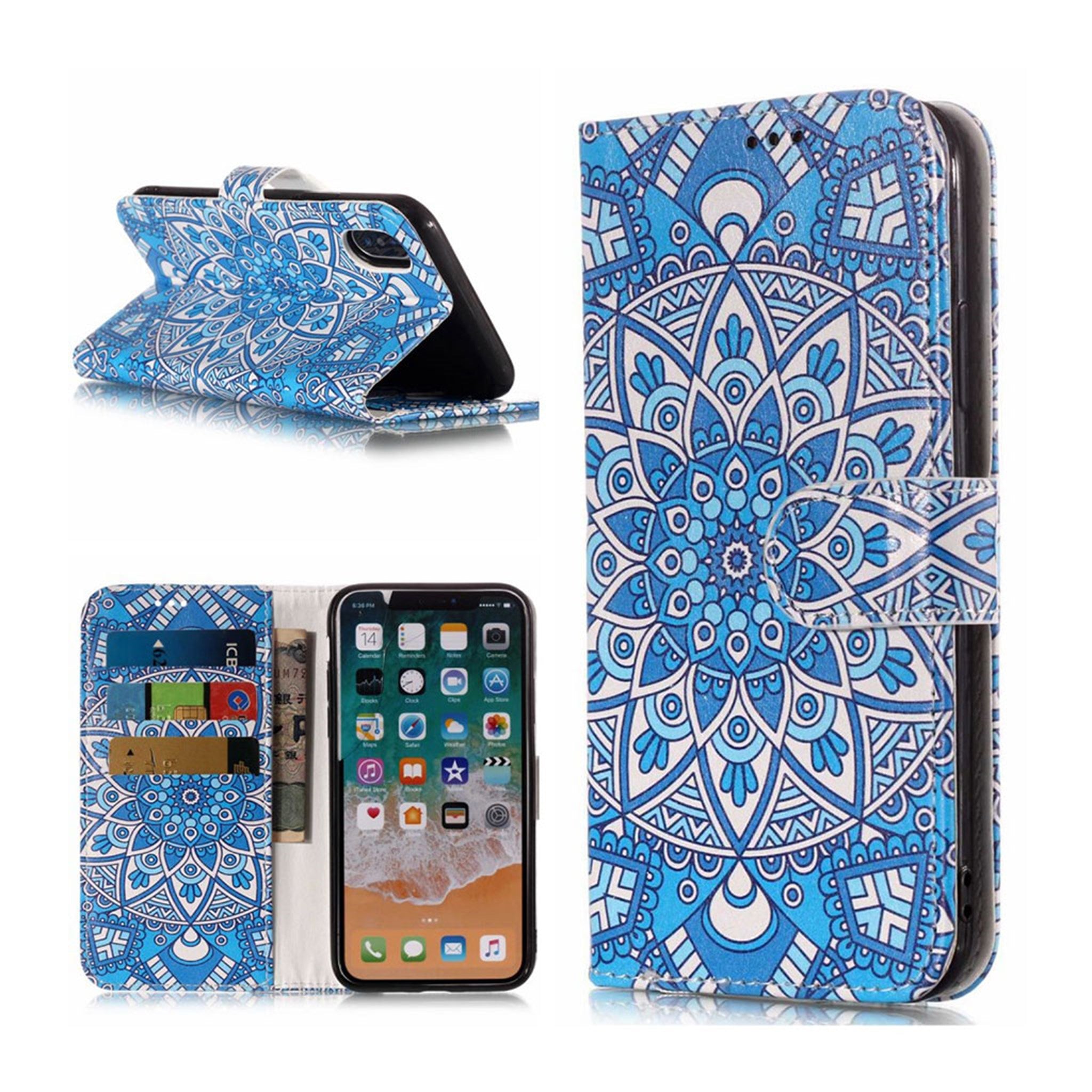 iPhone Xs Max pattern printin leather case - Unique Flower