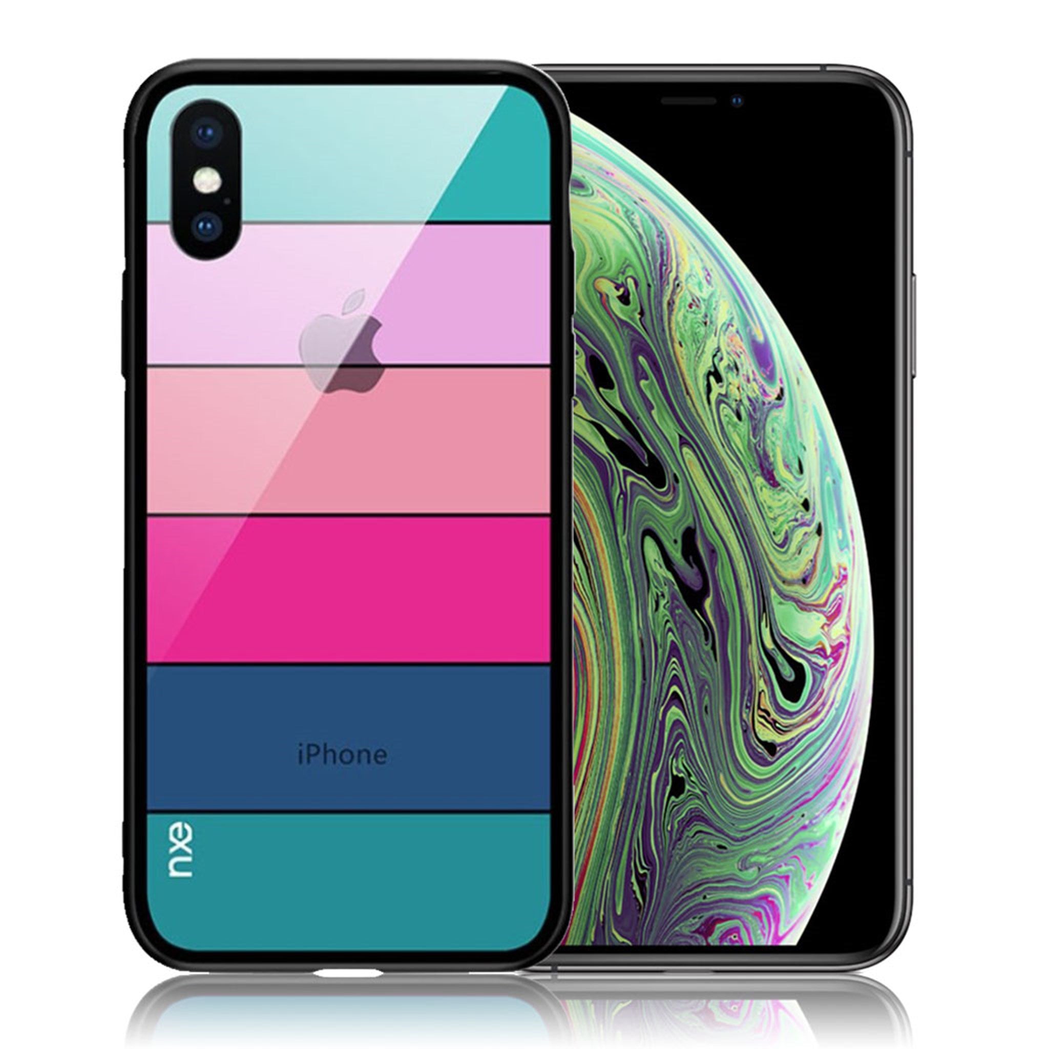 NXE iPhone Xs stripes pattern combo case - Style B
