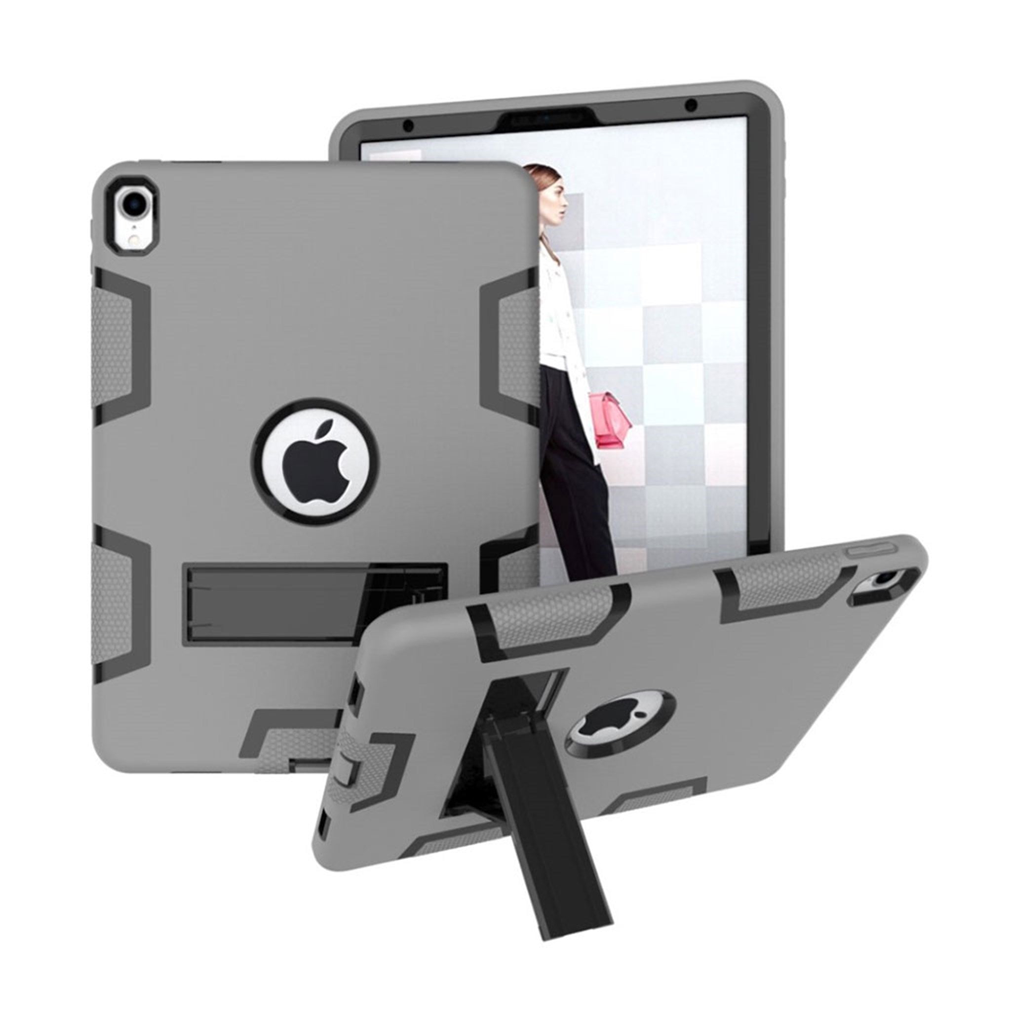 iPad Pro 11 inch (2018) shock proof hybrid case - Grey / Black