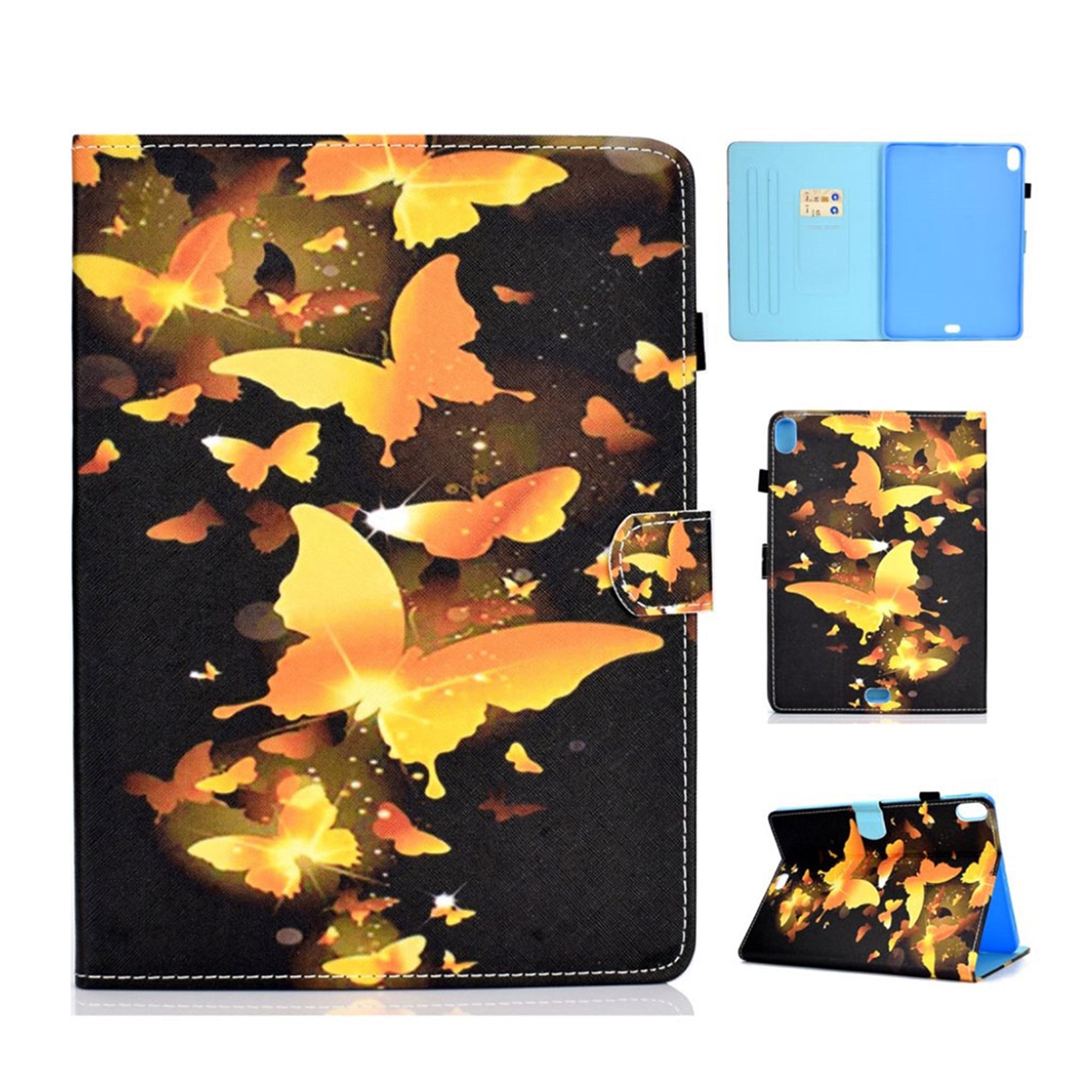 iPad Pro 11 inch (2018) patterned leather flip case - Gold Butterflies