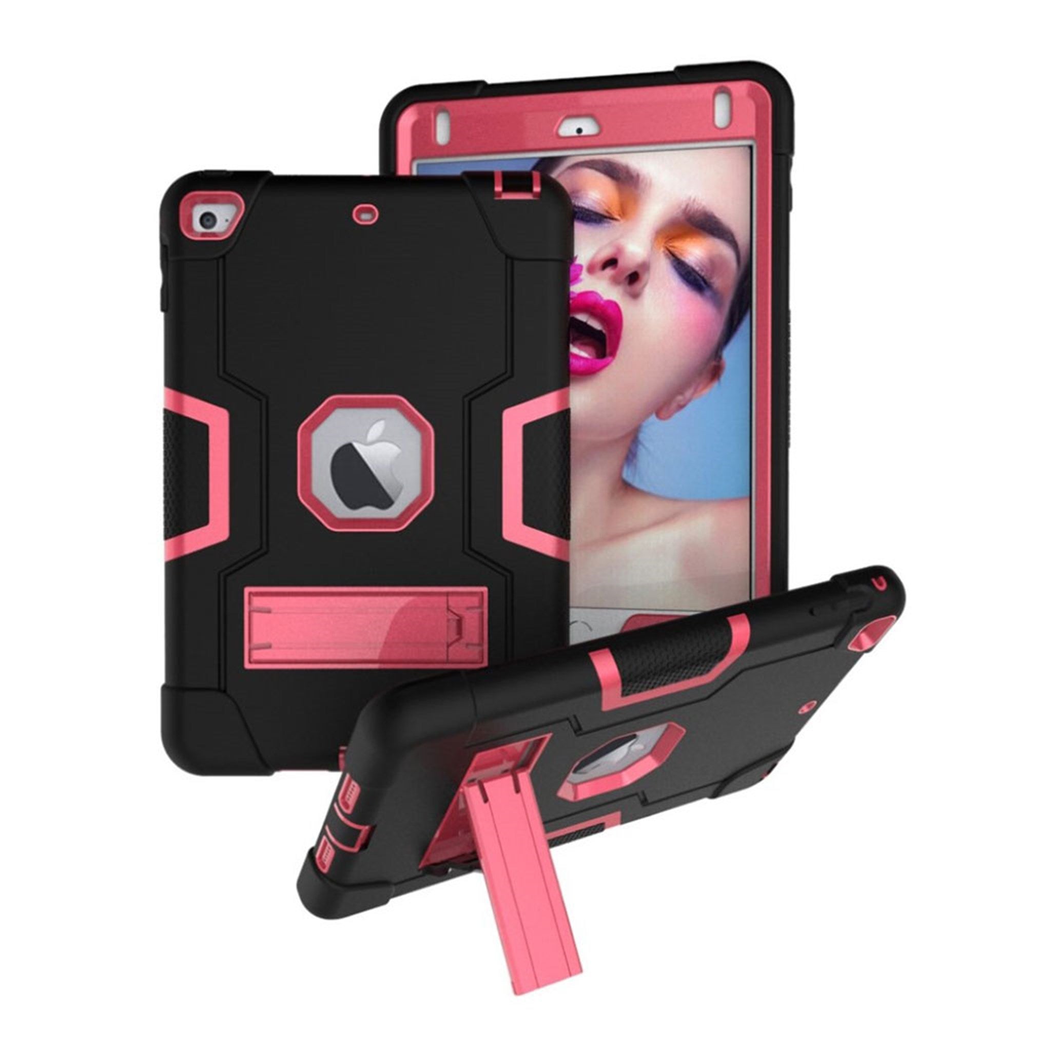 iPad Mini (2019) shockproof hybrid case - Black / Rose