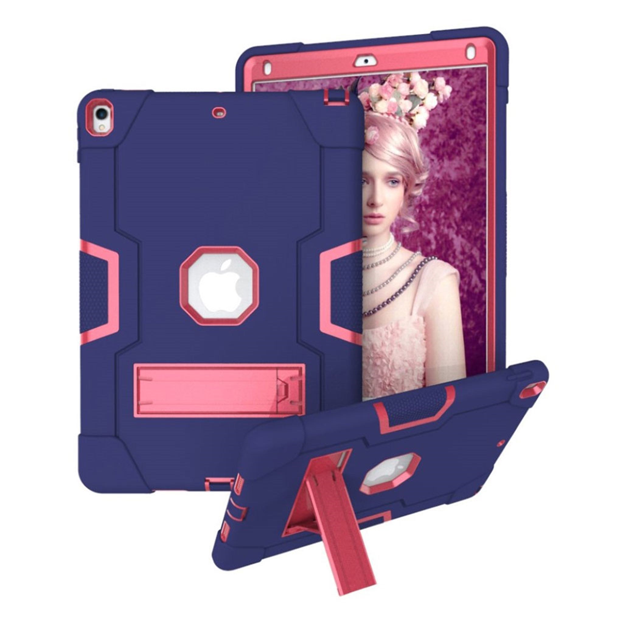 iPad Air (2019) shockproof hybrid case - Dark Blue / Rose