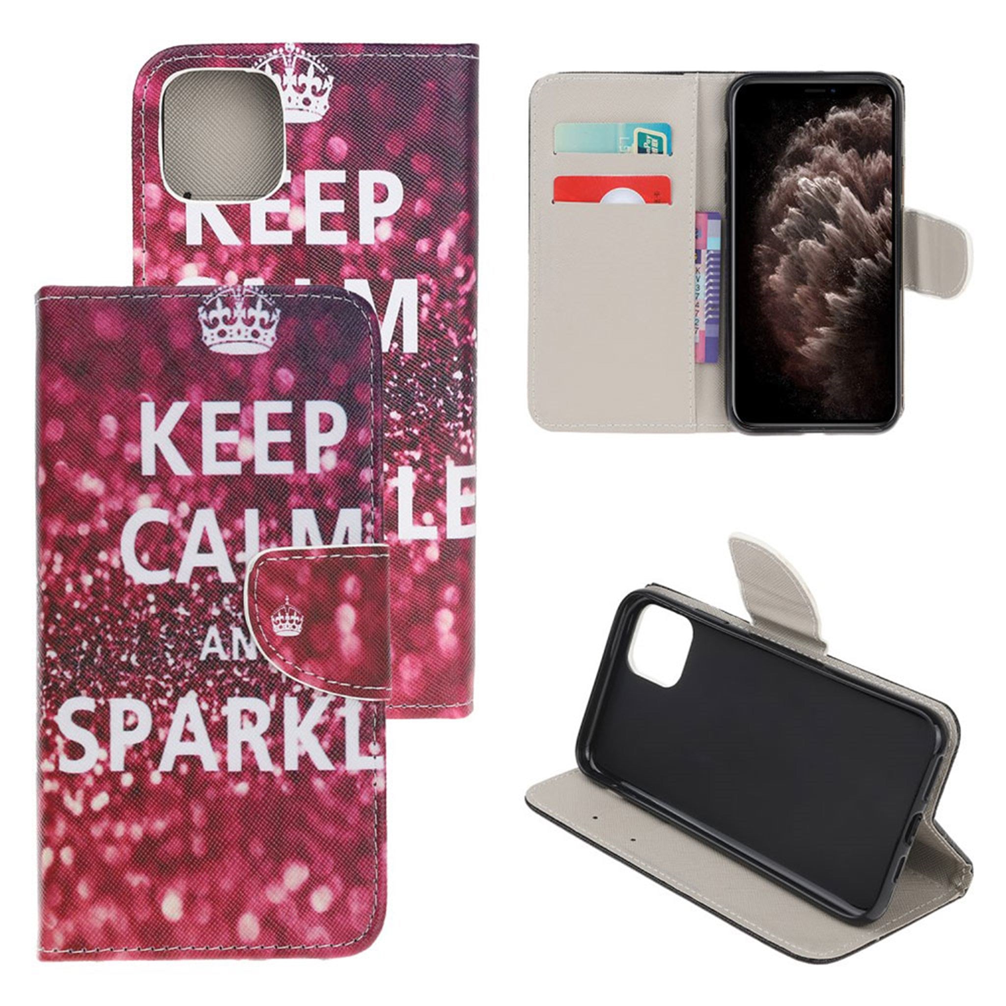 Wonderland iPhone 11 Pro flip case - Quote Keep Calm and Sparkle