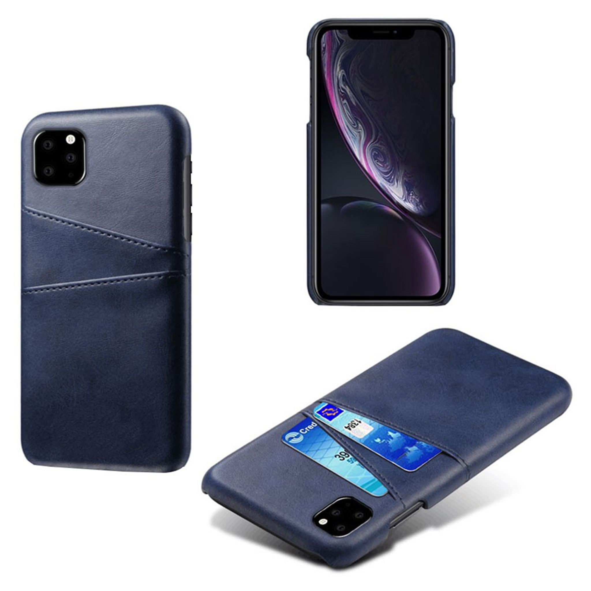 Dual Card iPhone 11 Pro Max case - Dark Blue