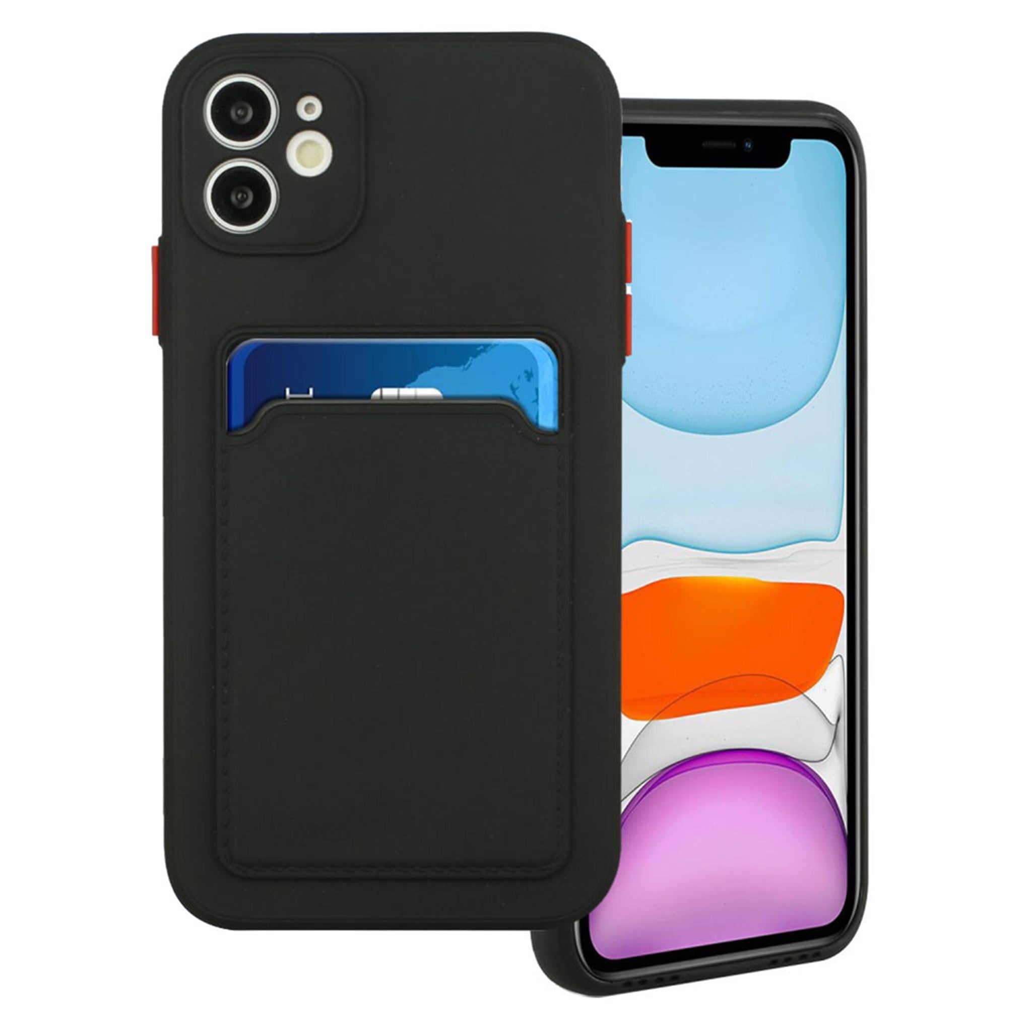 Card holder cover for iPhone 12 - Black