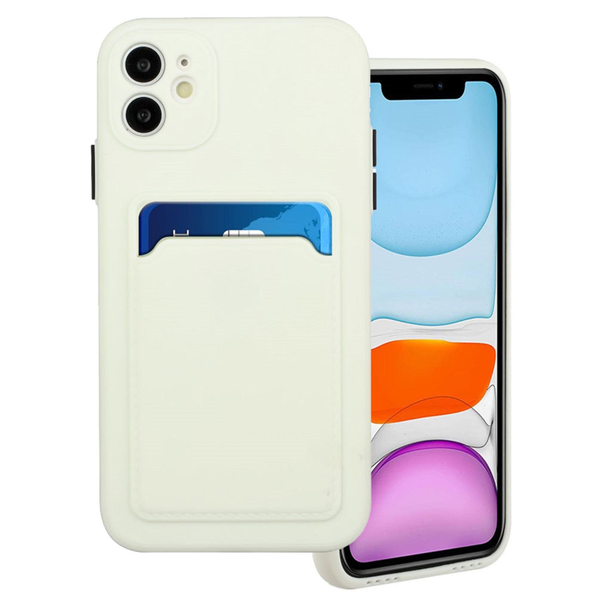 Card holder cover for iPhone 12 - White